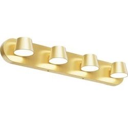 4 Light Bathroom Vanity Light, LED Gold Bathroom Light Fixtures, Up and Down Rotatable Dimmable 27in
