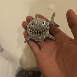 Silver And Diamond Shark Pendant