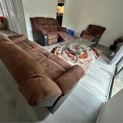New Rustic Color Recliner Sofa Loveseat Chair