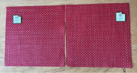 2 placemats, woven, new, 12”X16”.
