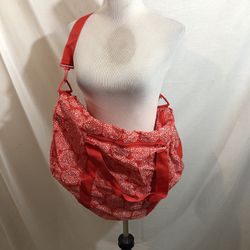 IKEA Red & White Zip Duffle Bag - 28” X 18”