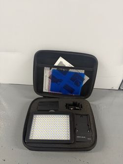Portable LED Video Light Panel Kit + Batteries Charger Case