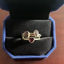 Silver And Gemstone Stackable Rings