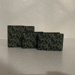 COACH 3 in 1 Men Monogram Amazon Green Wallet