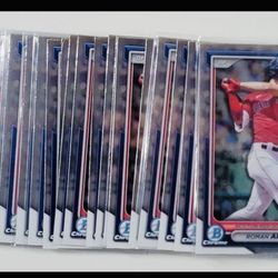LOT OF 15 ROMAN ANTHONY 2024 BOWMAN CHROME DRAFT BASEBALL RED SOX RC BASEBALL CARDS