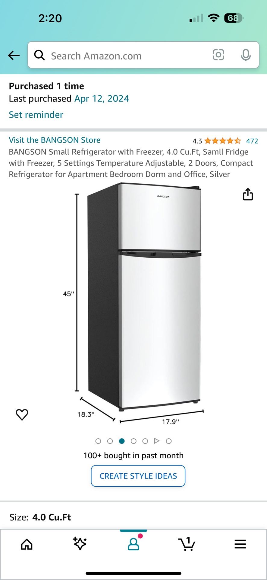 Brand  New Small Fridge/Freezer