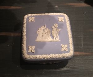 Vintage Wedgewood Blue and White Jasper Trinket-box