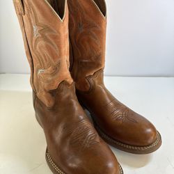 Tony Lama 3R 1132 Western Cowboy Boots Brown Leather Mens 10.5 D Round Toe