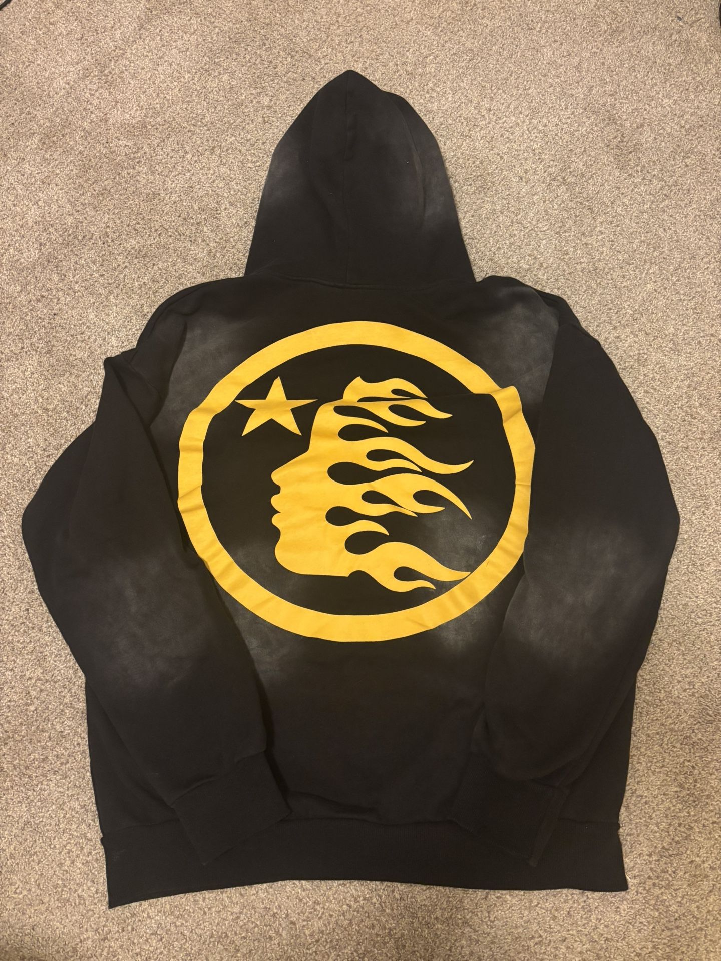 Hellstar “No Guts No Glory” Hoodie – Black/Yellow – Rare Drop