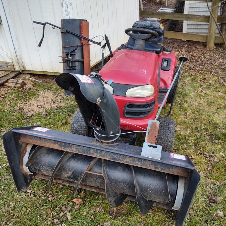 Craftsman Tractor With Snow Blower Attached