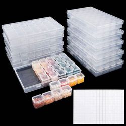 NEW 10 Organization Storage Container Boxes (total 280 slots) & 400 Label Stickers ( organize decor decoration beads diy jewelry storage store 