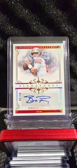 🔥🔥BROCK PURDY AUTO/10🔥🔥2025 Panini National Treasures Signatures Holo Gold