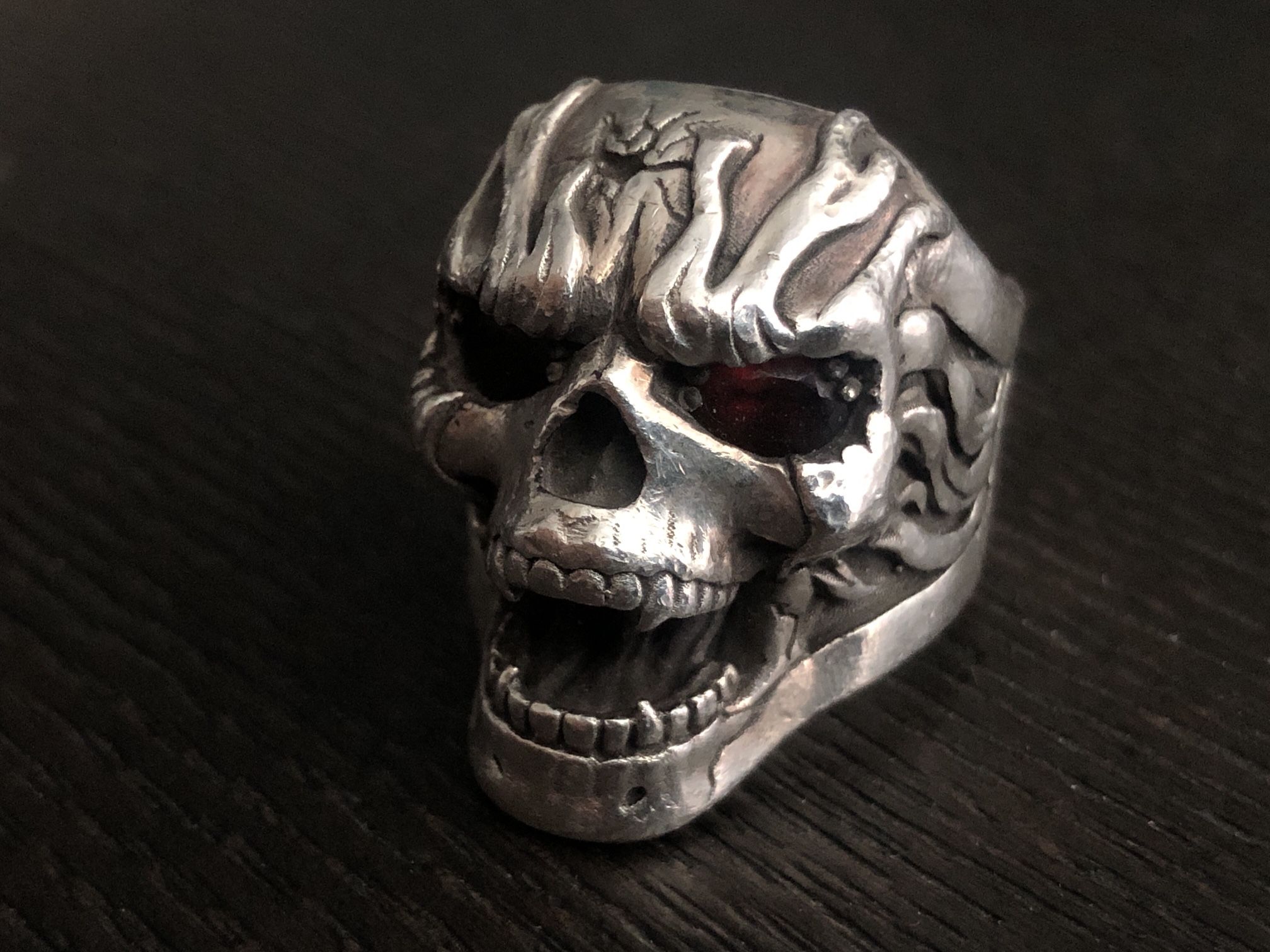 Night Rider Sterling Silver .925 Fireskull Ring