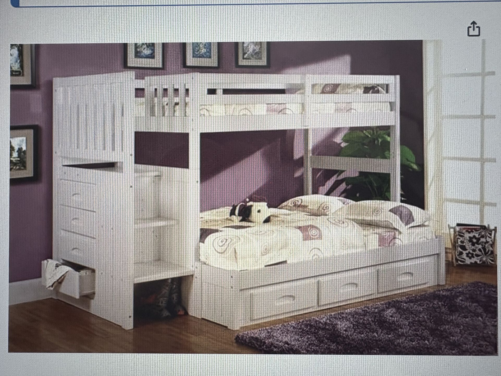 Twin Over Full Stair Stepper Bed With Bedroom Set