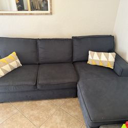 Playscape Denim 94'' 2 Piece Left Arm Facing Pop-Up Sleeper Chaise Sectional