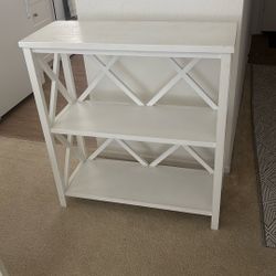 White Entryway Console Table With 3 Shelves