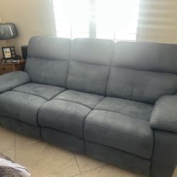 Blue Couch 3 Seater 
