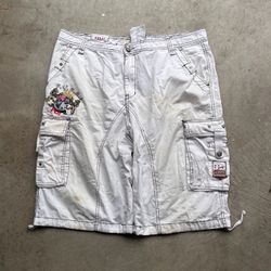 Vintage Y2K F.U.S.A.I Baggy Beige Cargo Shorts