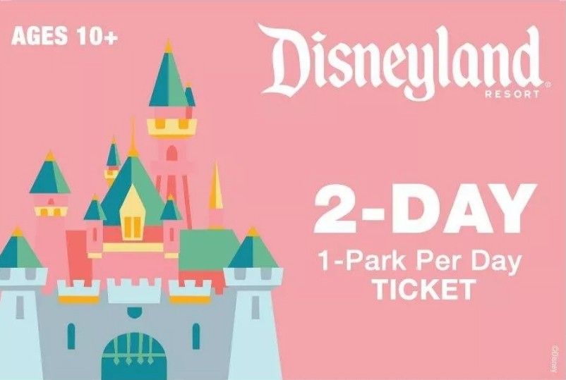 (NEW/UNUSED) Three 2-day Disneyland / California Adventure Tickets