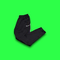 Nike Sportswear Black & White Dri-Fit Elastic Waist Drawstring Track Pants XL
