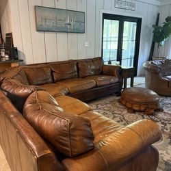 Leather sectional