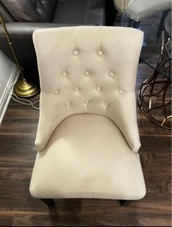 Cream Tufted Upholstered Accent Chair