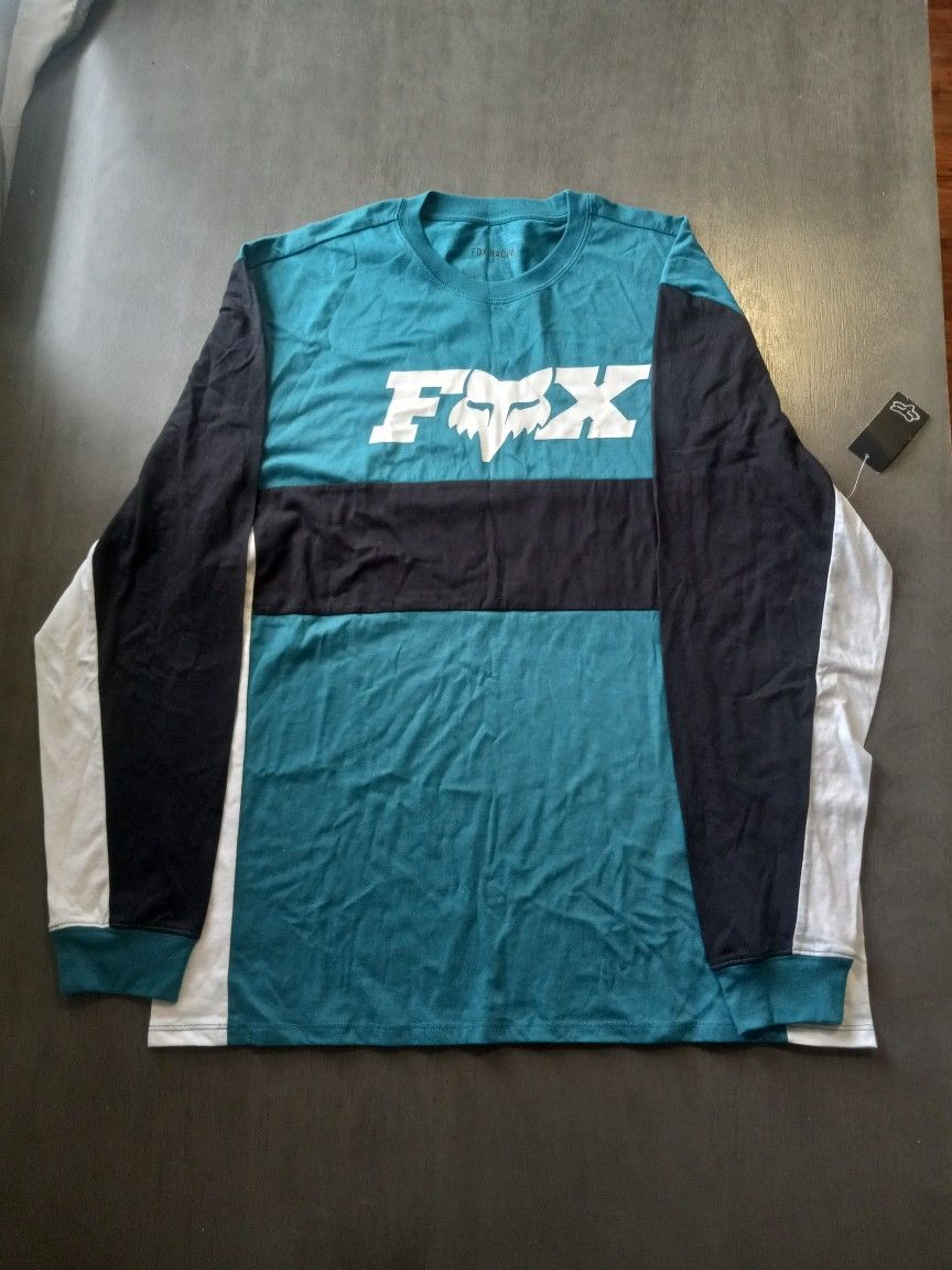 Fox Racing Mens Trak LS Knit Size XL Teal/White/Black NWT