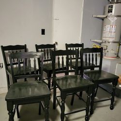 6 Black Counter Height Chairs
