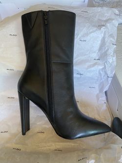 ALDO leather black boots $80.00. New. Never worn. Size 8