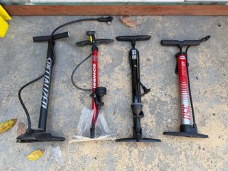 4 bikes pumps specialized $35 other 3 at $25 each