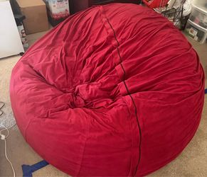 Oversized red bean bag