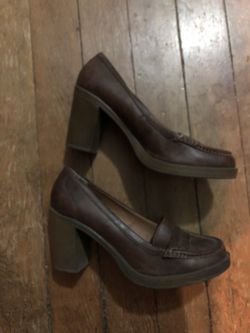 Brown leather Mix No. 6 Loafer Heels, size 11 Women’s