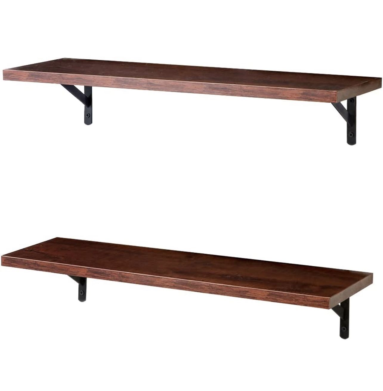 NEW Cherry Wood Floating Shelves With Black Brackets / Floating Shelves
