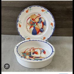 vintage Tiffany & Co. Tiffany Seashore Children's Bowl and Plate Set.  