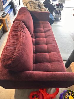 Upholstered Sofa Couch, Maroon