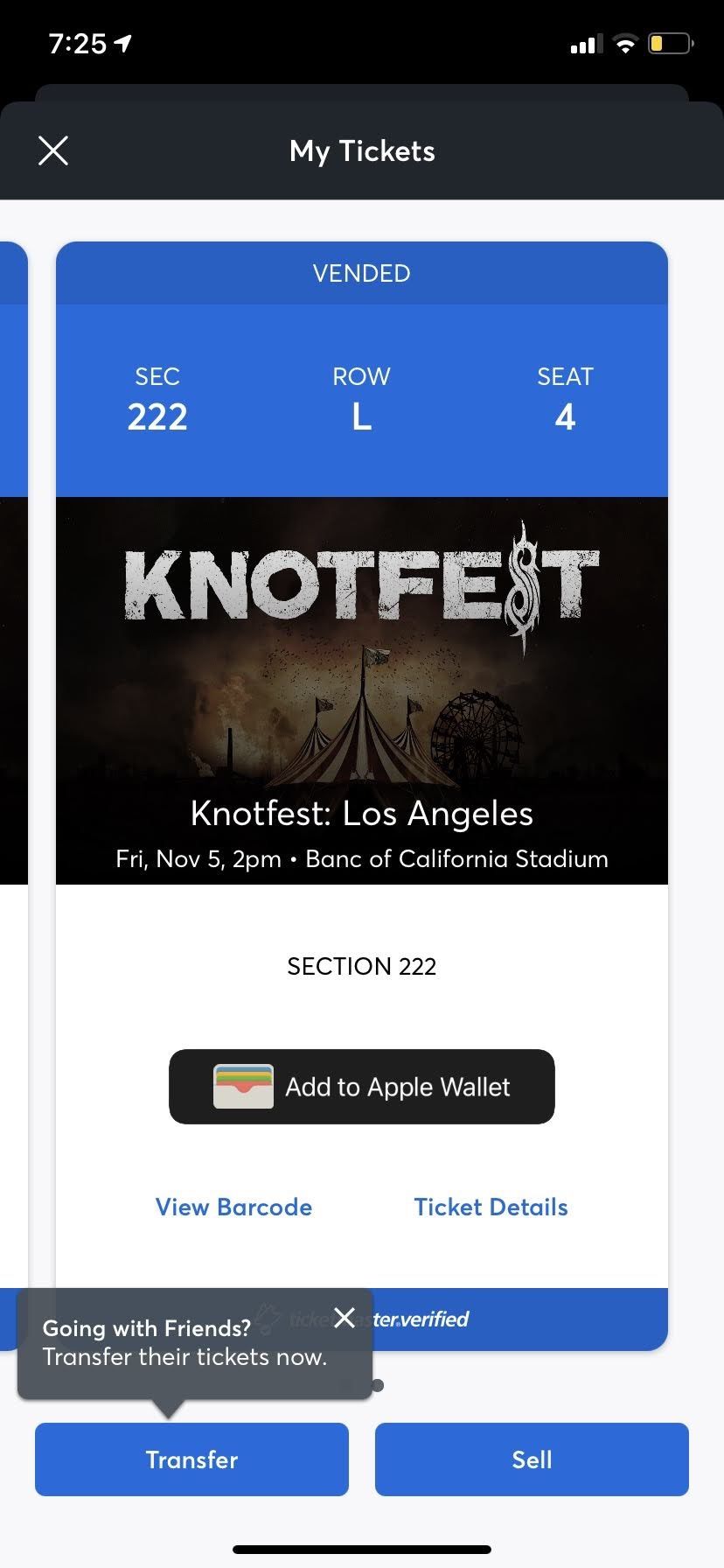 Two Slipknot Tickets For Sale