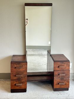 Vintage Art Deco Vanity with Original Mirror