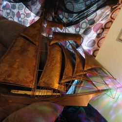 Wiley Metal Collectible Sailboat Sculpture Nautical Fine Art 58"49 Copper 