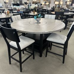 Crown Mark Furniture 2850LG-5P CLINE COUNTER HEIGHT GROUP Black Financing Available $39 Down payment 