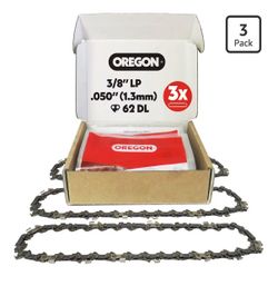 Oregon Chainsaw Chain 3-Pack 3/8" LP .050" 62DL