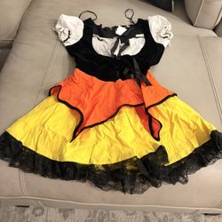 Charades Candy Corn Witch Costume Girl's Size Medium