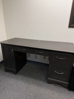 Wood Office Desk with Drawers