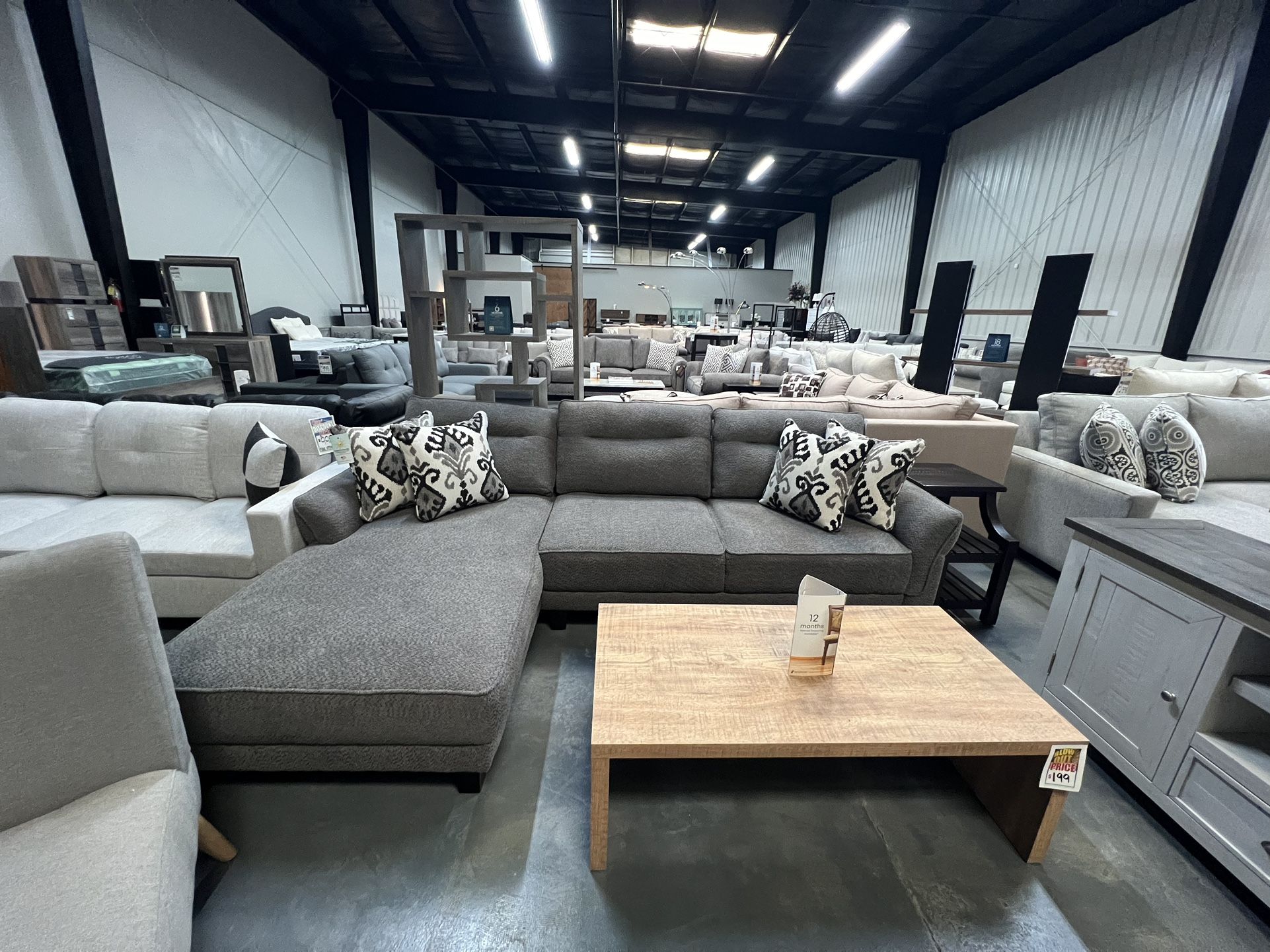 2pc Gray Sectional