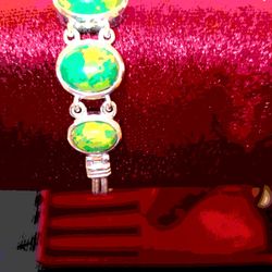 Bracelet..Karis Mojave Green Turquoise In Platinum Bosizend 