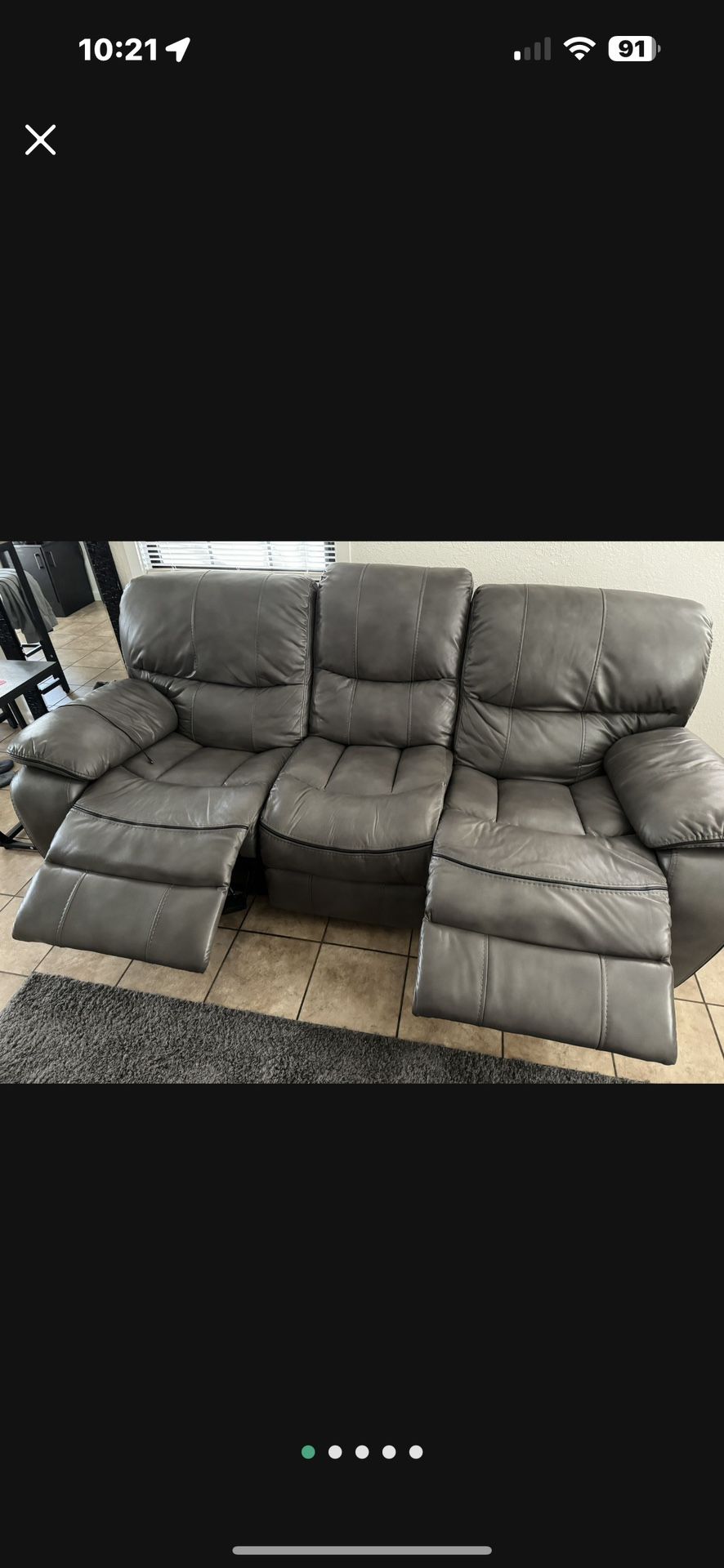 Gray Leather Recliners 