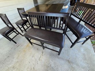 Solid wood dining room and chairs