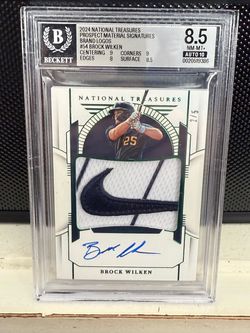 2024 National Treasures Brock Wilken Auto Patch Card BGS 8.5