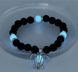 Lava Stone Luminescent Turtle Bracelet