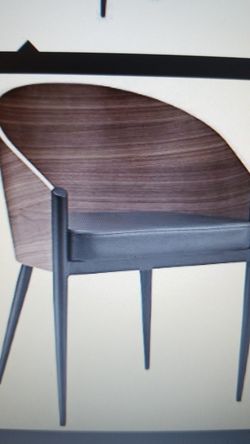 Midway cooper leatherette seat armchair walnut (new in box)