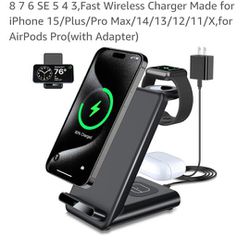 Wireless Charging Station 3 in 1 Wireless Charging Stand Made for Apple Watch Ultra iPhone 15/14/13